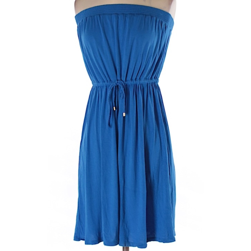 Ann Taylor LOFT Blue Strapless Dress